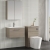 Nuie Arno Wall Hung 1-Drawer Vanity Unit with Basin-2 600mm Wide - Solace Oak Woodgrain