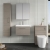 Nuie Arno Wall Hung 1-Drawer Vanity Unit with Basin-3 600mm Wide - Solace Oak Woodgrain