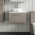 Nuie Arno Wall Hung 1-Drawer Vanity Unit with Carrera Marble Worktop 600mm Wide - Solace oak | Thumbnail Image