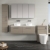 Nuie Arno Wall Hung 2-Drawer Vanity Unit with Carrera Marble Worktop 1200mm Wide - Solace oak | Thumbnail Image