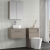 Nuie Arno Wall Hung 1-Drawer Vanity Unit with Worktop 600mm Wide - Solace Oak Woodgrain | Thumbnail Image