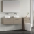Nuie Arno Wall Hung 2-Drawer Vanity Unit with Worktop 1200mm Wide - Solace Oak Woodgrain | Thumbnail Image