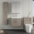 Nuie Arno Wall Hung 2-Door Vanity Unit with Basin-1 600mm Wide - Solace Oak Woodgrain