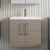 Nuie Arno Wall Hung 2-Door Vanity Unit with Basin-1 600mm Wide - Solace Oak Woodgrain