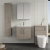 Nuie Arno Wall Hung 2-Door Vanity Unit with Basin-2 600mm Wide - Solace Oak Woodgrain