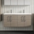 Nuie Arno Wall Hung 4-Door Vanity Unit with Double Ceramic Basin 1200mm Wide - Solace Oak Woodgrain