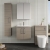 Nuie Arno Wall Hung 2-Door Vanity Unit with Basin-4 600mm Wide - Solace Oak Woodgrain