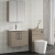 Nuie Arno Wall Hung 2-Door Vanity Unit with Basin-4 600mm Wide - Solace Oak Woodgrain