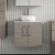 Nuie Arno Wall Hung 2-Door Vanity Unit with Bellato Grey Worktop 600mm Wide - Solace Oak Woodgrain | Thumbnail Image