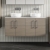 Nuie Arno Wall Hung 4-Door Vanity Unit with Bellato Grey Worktop 1200mm Wide - Solace oak | Thumbnail Image