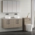 Nuie Arno Wall Hung 4-Door Vanity Unit with Bellato Grey Worktop 1200mm Wide - Solace oak | Thumbnail Image