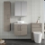 Nuie Arno Wall Hung 2-Door Vanity Unit with Carrera Marble Worktop 600mm Wide - Solace oak | Thumbnail Image