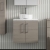 Nuie Arno Wall Hung 2-Door Vanity Unit with Carrera Marble Worktop 600mm Wide - Solace oak | Thumbnail Image