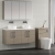 Nuie Arno Wall Hung 4-Door Vanity Unit with Carrera Marble Worktop 1200mm Wide - Solace oak | Thumbnail Image