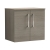 Nuie Arno Wall Hung 2-Door Vanity Unit with Worktop 600mm Wide - Solace Oak Woodgrain