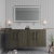 Nuie Arno Wall Hung 4-Door Vanity Unit with Worktop 1200mm Wide - Solace Oak Woodgrain