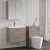 Nuie Arno Wall Hung 2-Drawer Vanity Unit with Basin-1 600mm Wide - Solace Oak Woodgrain