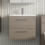 Nuie Arno Wall Hung 2-Drawer Vanity Unit with Basin-2 600mm Wide - Solace Oak Woodgrain