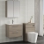 Nuie Arno Wall Hung 2-Drawer Vanity Unit with Basin-2 600mm Wide - Solace Oak Woodgrain
