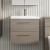 Nuie Arno Wall Hung 2-Drawer Vanity Unit with Basin-3 600mm Wide - Solace Oak Woodgrain