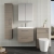Nuie Arno Wall Hung 2-Drawer Vanity Unit with Basin-3 600mm Wide - Solace Oak Woodgrain