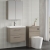 Nuie Arno Wall Hung 2-Drawer Vanity Unit with Basin-3 600mm Wide - Solace Oak Woodgrain