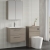 Nuie Arno Wall Hung 2-Drawer Vanity Unit with Basin-4 600mm Wide - Solace Oak Woodgrain