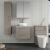 Nuie Arno Wall Hung 2-Drawer Vanity Unit with Bellato Grey Worktop 600mm Wide - Solace Oak Woodgrain | Thumbnail Image