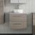Nuie Arno Wall Hung 2-Drawer Vanity Unit with Bellato Grey Worktop 600mm Wide - Solace Oak Woodgrain