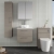 Nuie Arno Wall Hung 2-Drawer Vanity Unit with Carrera Marble Worktop 600mm Wide - Solace oak | Thumbnail Image