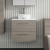 Nuie Arno Wall Hung 2-Drawer Vanity Unit with Carrera Marble Worktop 600mm Wide - Solace oak | Thumbnail Image