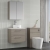 Nuie Arno Wall Hung 2-Drawer Vanity Unit with Carrera Marble Worktop 600mm Wide - Solace oak | Thumbnail Image