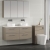 Nuie Arno Wall Hung 4-Drawer Vanity Unit with Carrera Marble Worktop 1200mm Wide - Solace Oak | Thumbnail Image