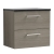 Nuie Arno Wall Hung 2-Drawer Vanity Unit with Sparkling Black Worktop 600mm Wide - Solace Oak Woodgrain