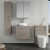 Nuie Arno Wall Hung 2-Drawer Vanity Unit with Worktop 600mm Wide - Solace Oak Woodgrain