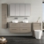 Nuie Arno Wall Hung 4-Drawer Vanity Unit with Worktop 1200mm Wide - Solace Oak Woodgrain | Thumbnail Image