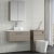 Nuie Arno Wall Hung 1-Drawer Vanity Unit with Carrera Marble Worktop 800mm Wide - Solace Oak Woodgrain | Thumbnail Image