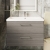 Nuie Arno Wall Hung 2-Drawer Vanity Unit with Basin-3 800mm Wide - Solace Oak Woodgrain