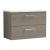 Nuie Arno Wall Hung 2-Drawer Vanity Unit with Sparkling White Worktop 800mm Wide - Solace Oak Woodgrain