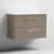 Nuie Arno Wall Hung 2-Drawer Vanity Unit with Sparkling White Worktop 800mm Wide - Solace Oak Woodgrain