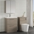 Nuie Arno Floor Standing 2-Drawer Vanity Unit with Basin-1 600mm Wide - Solace Oak Woodgrain