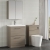 Nuie Arno Floor Standing 2-Drawer Vanity Unit with Basin-3 600mm Wide - Solace Oak Woodgrain