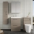 Nuie Arno Floor Standing 2-Drawer Vanity Unit with Basin-3 600mm Wide - Solace Oak Woodgrain