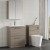 Nuie Arno Floor Standing 2-Drawer Vanity Unit with Basin-4 600mm Wide - Solace Oak Woodgrain