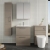 Nuie Arno Floor Standing 2-Drawer Vanity Unit with Basin-4 600mm Wide - Solace Oak Woodgrain