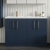 Nuie Arno Floor Standing 4-Door Vanity Unit with Double Polymarble Basin 1200mm Wide - Midnight Blue | Thumbnail Image