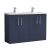 Nuie Arno Floor Standing 4-Door Vanity Unit with Double Polymarble Basin 1200mm Wide - Midnight Blue | Thumbnail Image
