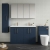 Nuie Arno Floor Standing 4-Door Vanity Unit with Double Ceramic Basin 1200mm Wide - Midnight Blue | Thumbnail Image