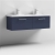 Nuie Arno Wall Hung 2-Drawer Vanity Unit with Double Polymarble Basin 1200mm Wide - Midnight Blue | Thumbnail Image