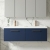 Nuie Arno Wall Hung 2-Drawer Vanity Unit with Double Polymarble Basin 1200mm Wide - Midnight Blue | Thumbnail Image